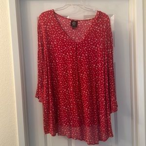 Red blouse with flowers